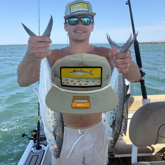 Dusty Blue/White Castaway Spanish Mackerel Rope Hat